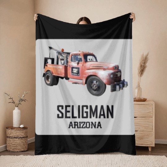 Old car city of Seligman in Arizonna, US Route 66 Throw Blankets