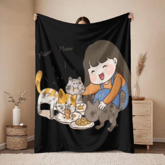 Crazy Cat Lady is My Destiny Throw Blankets