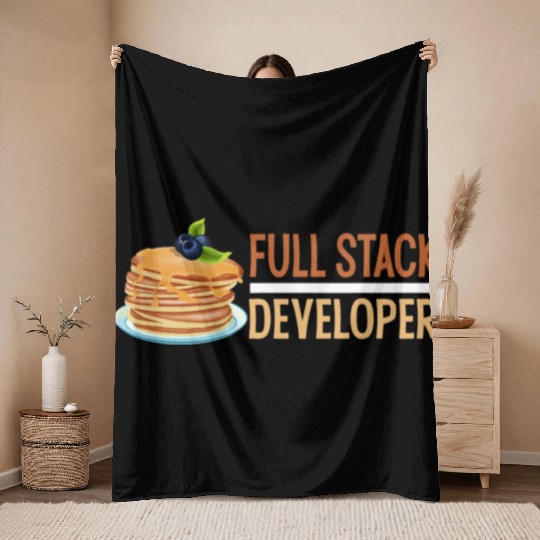 Computer Science Programmer Coder Funny Full Stack Throw Blankets