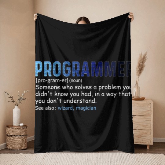 IT Nerd Geek Programmer Definition Computer Throw Blankets
