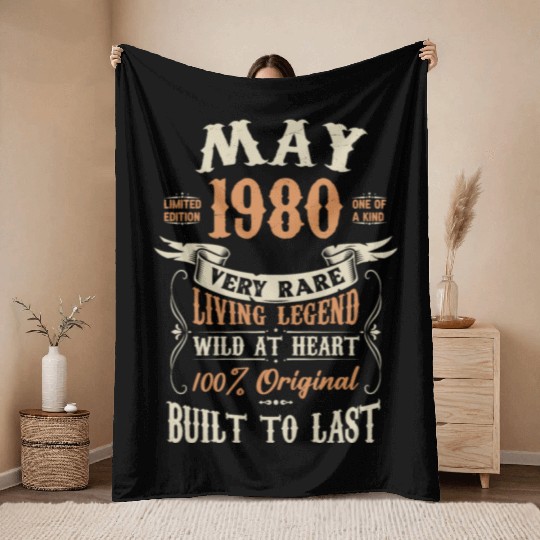 May 1980 Birthday Surprise Throw Blankets