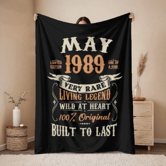 May 1989 Birthday Surprise Throw Blankets