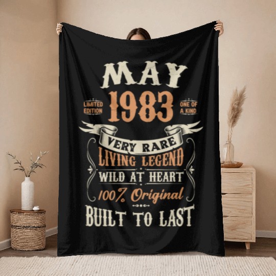 May 1983 Birthday Surprise Throw Blankets