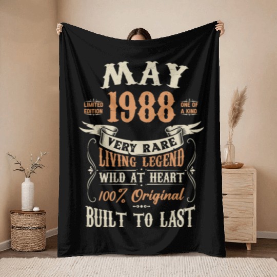 May 1988 Birthday Surprise Throw Blankets