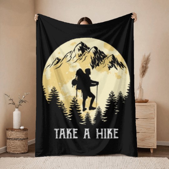 Take a Hike Wanderlust Hiking Throw Blankets