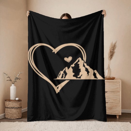 Mountain love Wanderlust Mountains Hiker Summit Throw Blankets