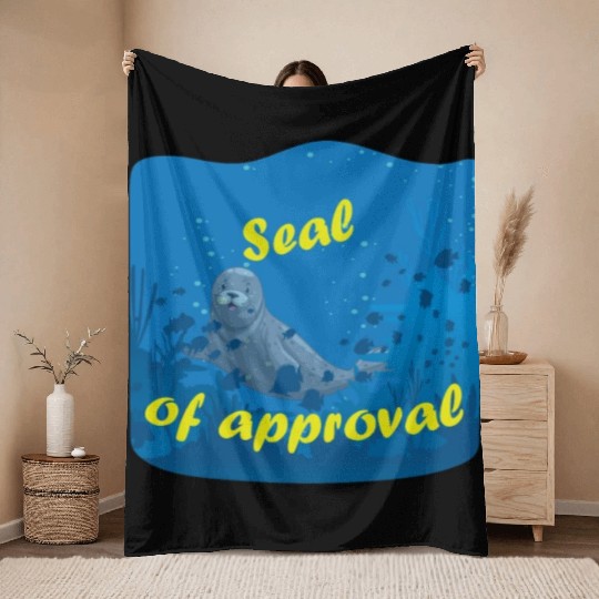 Seal of approval Throw Blankets