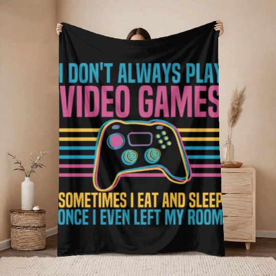 Retro Video Game Controller Cool Gaming Throw Blankets