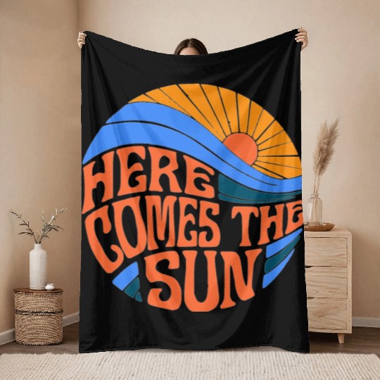 here comes the sun Throw Blankets