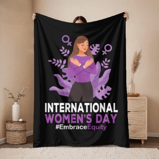 International Women's Day 2023 8 March IWD Embrace Throw Blankets