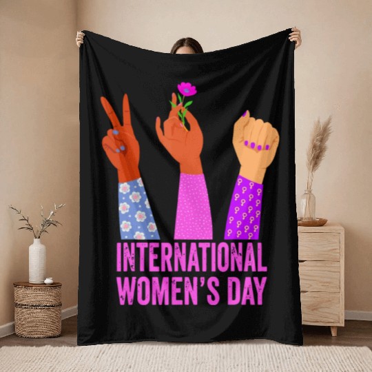 International Women's Day 2023 - Womens Embrace Eq Throw Blankets