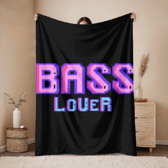 Bass lover Throw Blankets