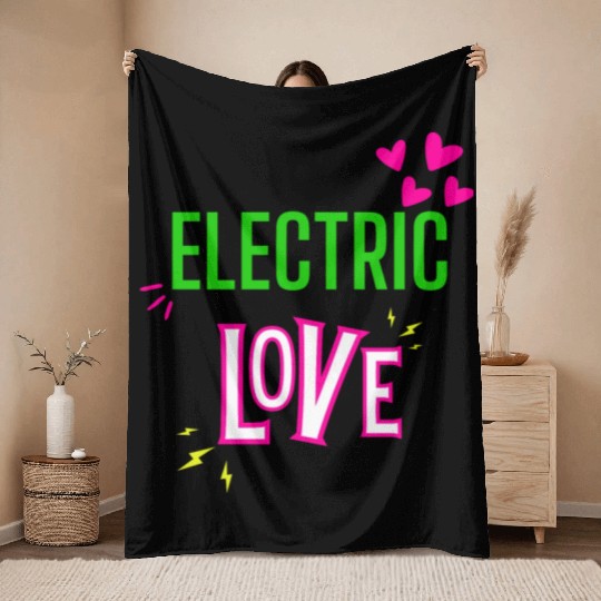 Electric Love in Neon Colors: Romance and Fun! Throw Blankets