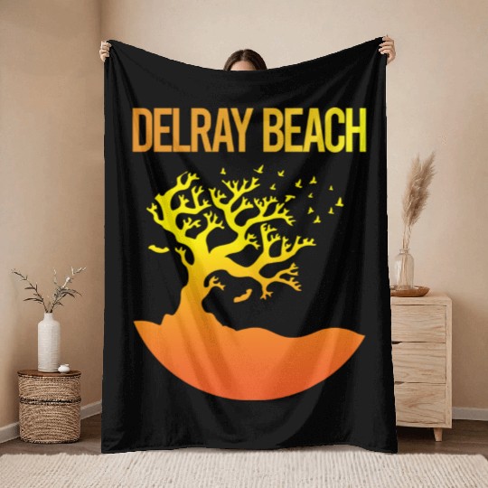 Neon Tree Art Delray Beach tumblr 1 Throw Blankets