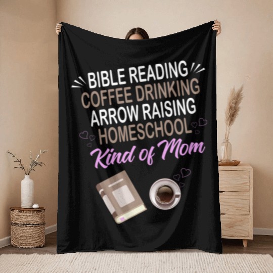 BIBLE READING COFFEE DRINKING ARROW RAISING Throw Blankets