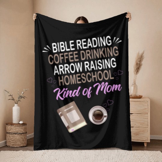 BIBLE READING COFFEE DRINKING ARROW RAISING Throw Blankets