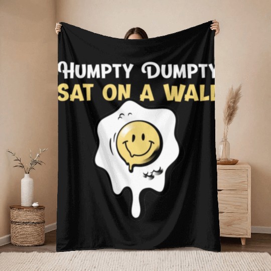 Humpty Dumpty Nursery Rhymes For Funny People Throw Blankets