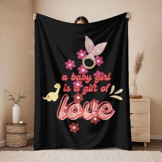 a baby girl Throw Blankets