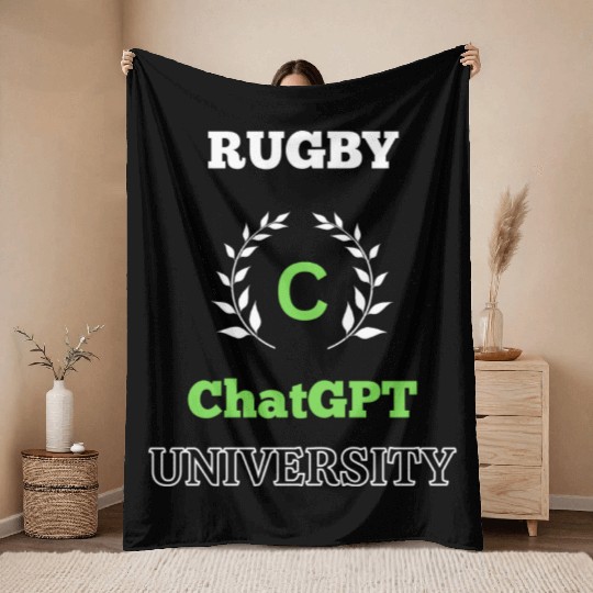 Rugby ChatGPT University Throw Blankets