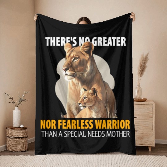 A Fearless Mother And Her Cub Throw Blankets