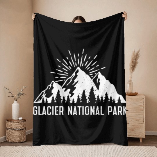 Glacier National Park Mountaineers Mountain lover Throw Blankets