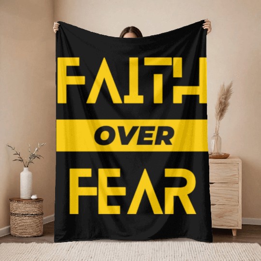 faith over fear Throw Blankets