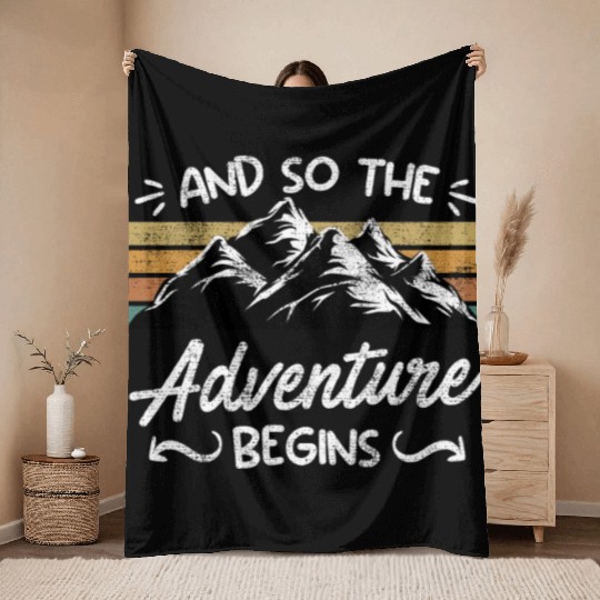 And so the Adventure begins Wanderlust Wanderer Throw Blankets