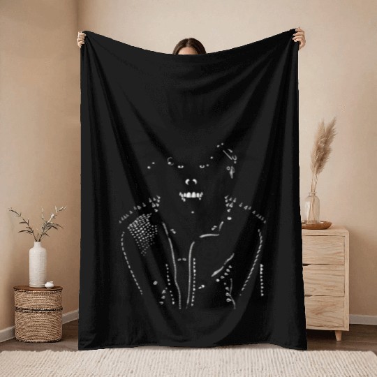 Punk Monkey Throw Blankets