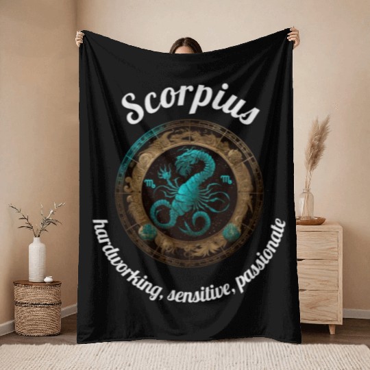 Scorpius Zodiac Sign Scorpio Astronomy Throw Blankets