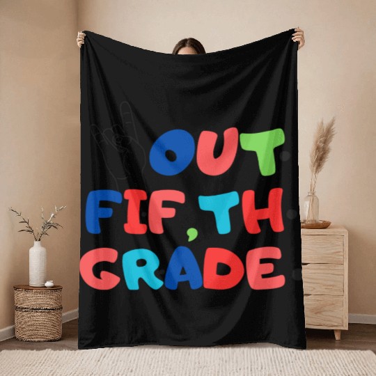 happy last day of school teacher students graduati Throw Blankets