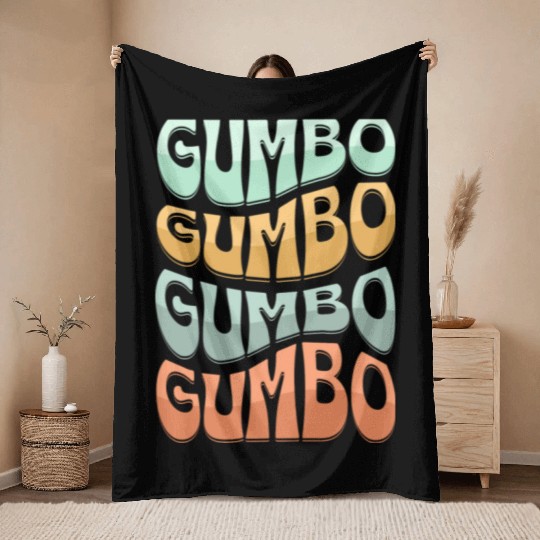 Gumbo Cajun Food Soup Lover Throw Blankets