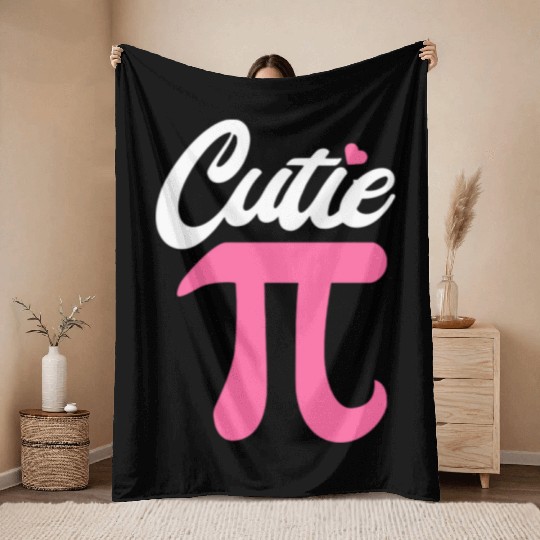 Funny Pi Symbol Cutie Pie National Pi Day Math Tea Throw Blankets