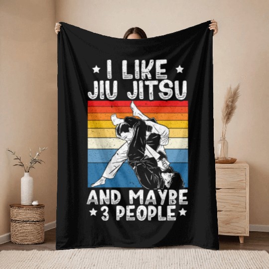 Jiu Jitsu BJJ Martial Arts MMA Combat Fighting Throw Blankets