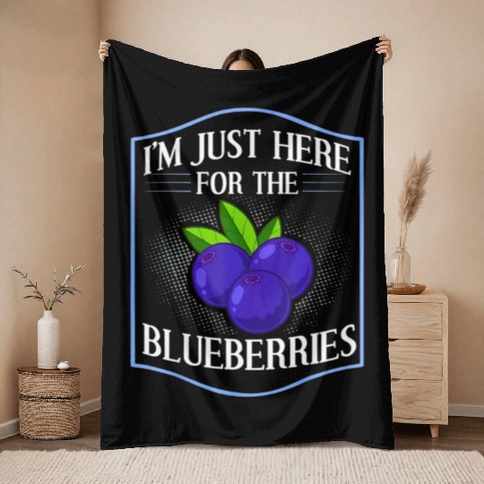 Blueberry Plant Blueberries Farmer Bush Tree Throw Blankets