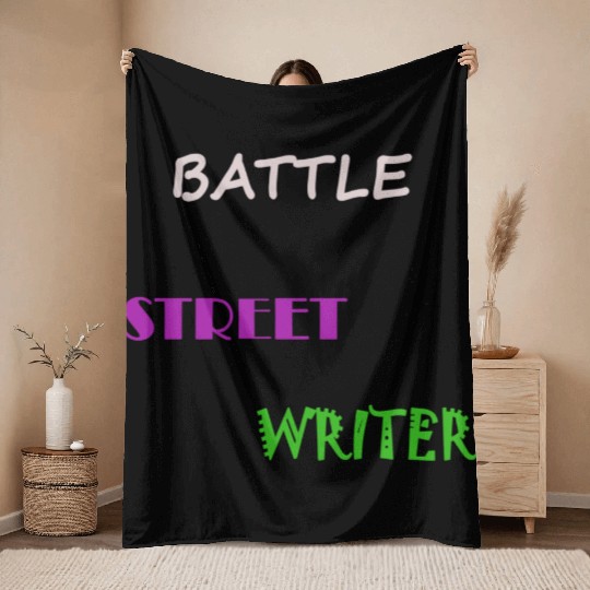 BATTLE STREET WRITER Throw Blankets