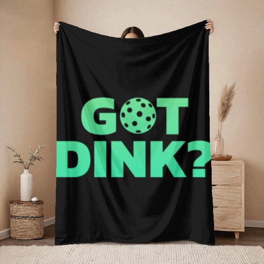 Got Dink Stacked Green Throw Blankets