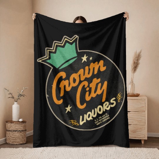 Vintage North Carolina Liquor Store Throw Blankets