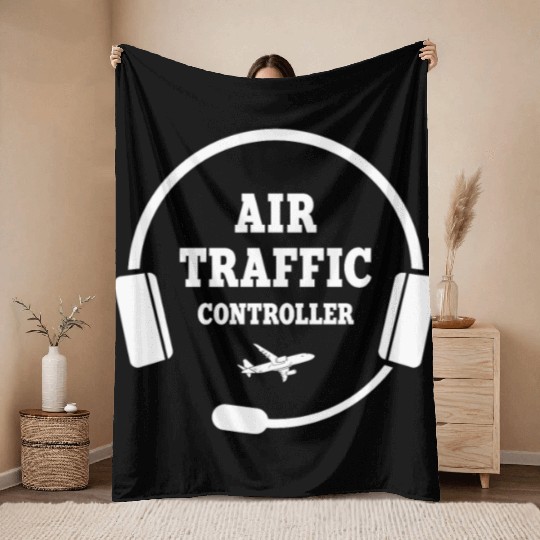 Great Air Traffic Controller Design Throw Blankets