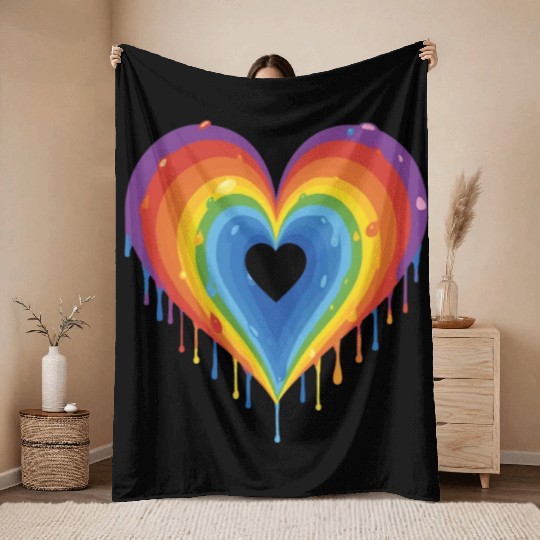 Embrace LGBT Pride: Rainbow Heart, Gay, Lesbian, Throw Blankets
