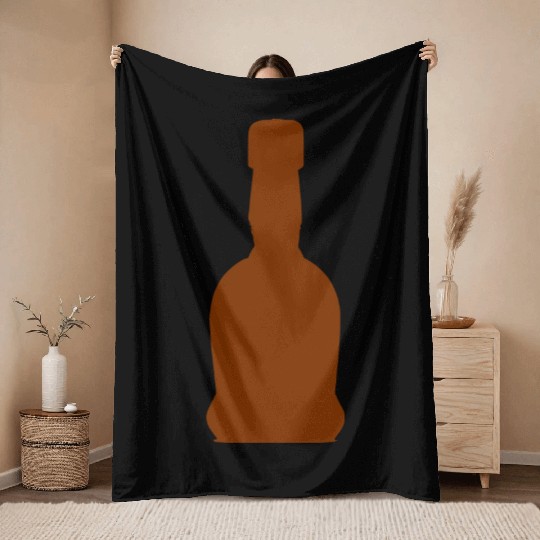 Liquor Bottle Vector Single Color Throw Blankets