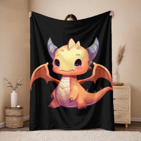CUTE DRAGON MEDIEVAL PETS LIZARD GECKO ANIMALS Throw Blankets