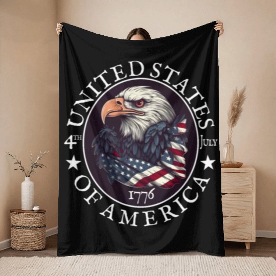 Independence Day 4th of July Freedom Throw Blankets
