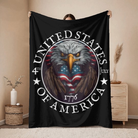 Independence Day 4th of July Freedom Throw Blankets