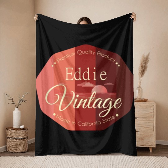 Eddie First Name Vintage Throw Blankets