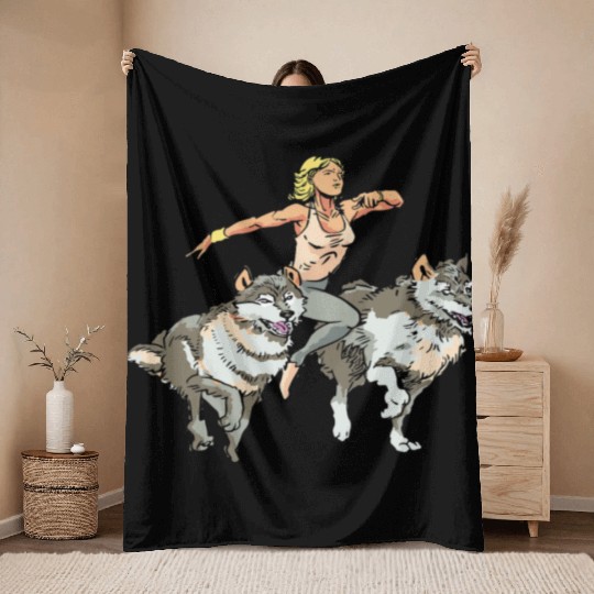 Funny For Jogging Runners Workout Women Wolf Throw Blankets