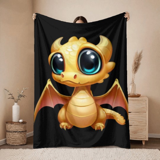 CUTE DRAGON MEDIEVAL PETS LIZARD GECKO ANIMALS Throw Blankets