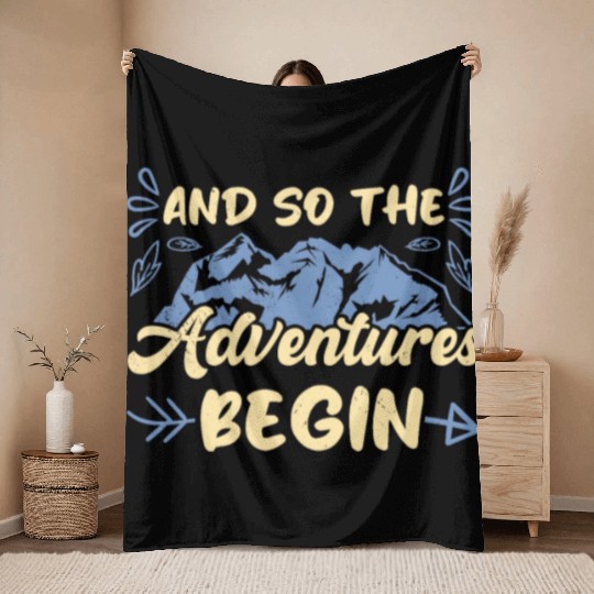 And so the Adventure begins Wanderlust Hiking Throw Blankets