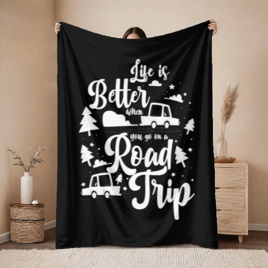 Adventure Camping Tourist Throw Blankets
