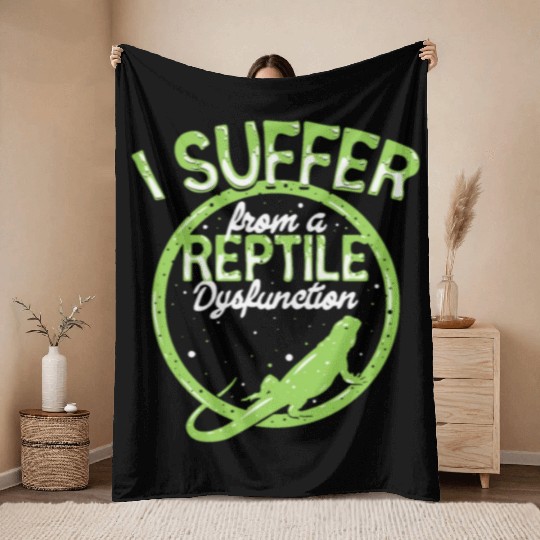 reptile dysfunction reptile lover lizard Throw Blankets