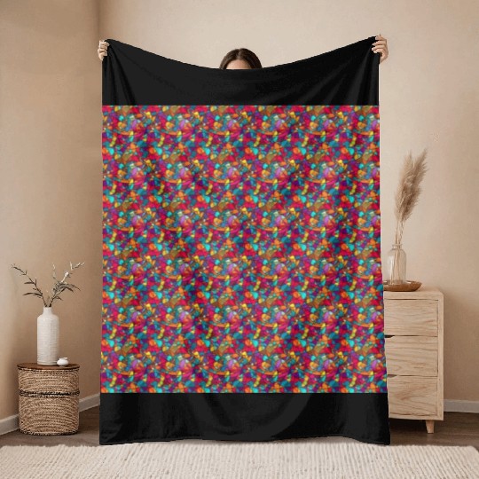 Stained glass pattern Throw Blankets
